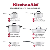 KitchenAid 5-Ply Clad Stainless Steel 10-pc. Cookware Set