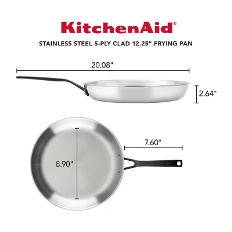 KitchenAid 5-Ply Clad Stainless Steel 12.25" Frying Pan