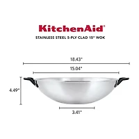 KitchenAid 5-Ply Clad Stainless Steel 15" Wok