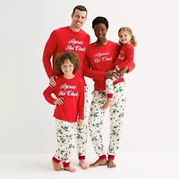 North Pole Trading Co. Polar Ski Club Womens Crew Neck Long Sleeve 2-pc. Matching Family Pajama Sets