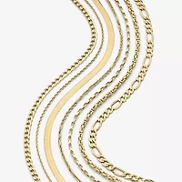 Made in Italy Mens 10K Gold 22 Inch Link Necklace