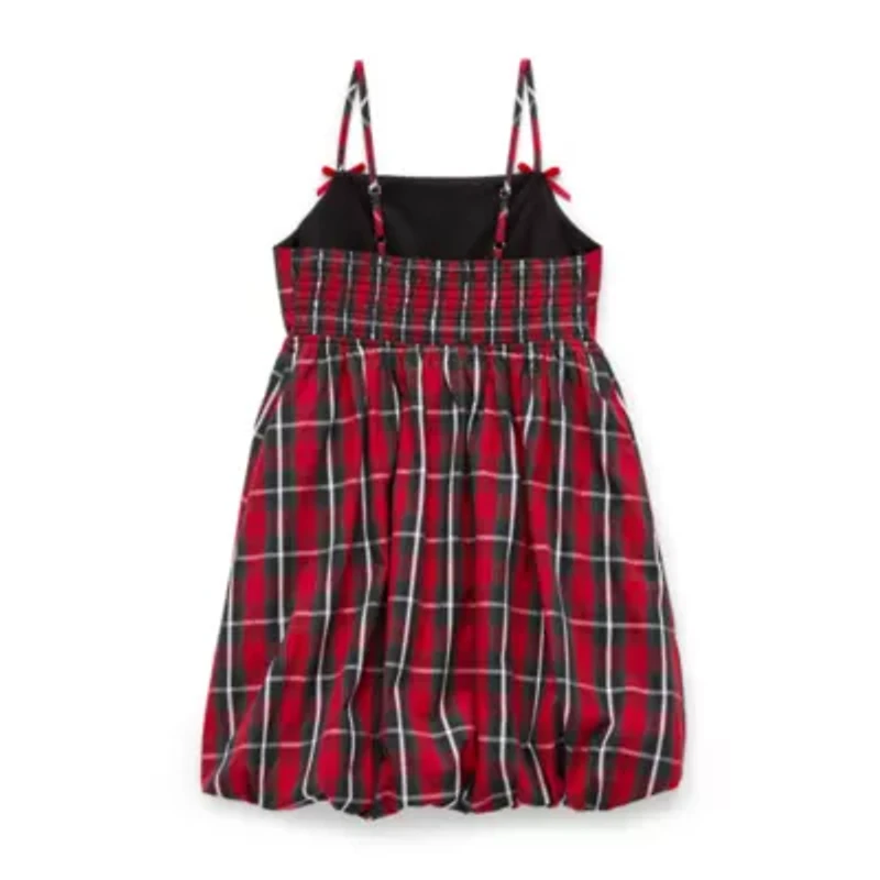 Jingle Ball Girls Sleeveless Plaid Empire Waist Dress