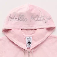 Hello Kitty Girls Night Velor Full Zip Hoodie Womens Long Sleeve Zipper