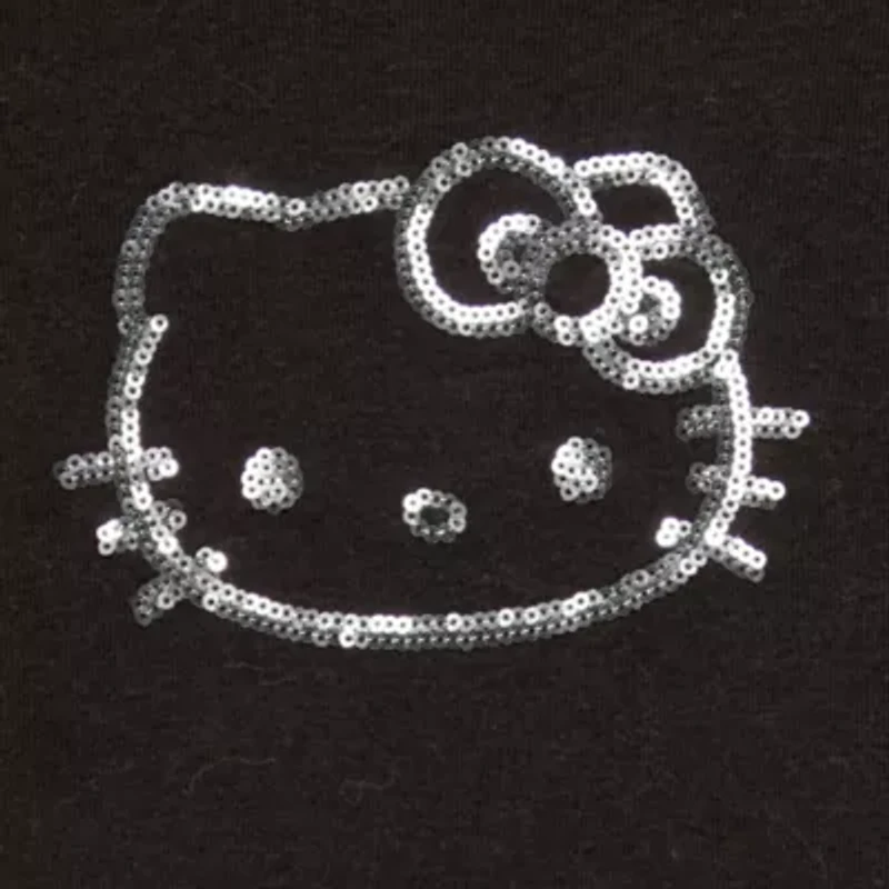 Hello Kitty  Girls Night Out Ss Baby Tee Womens Juniors Scoop Neck Short Sleeve Fitted Graphic T-Shirt