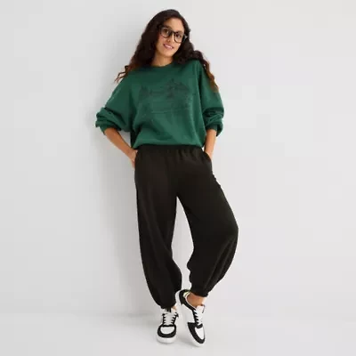 Arizona Womens Juniors Cinched Fleece Active Jogger Pant