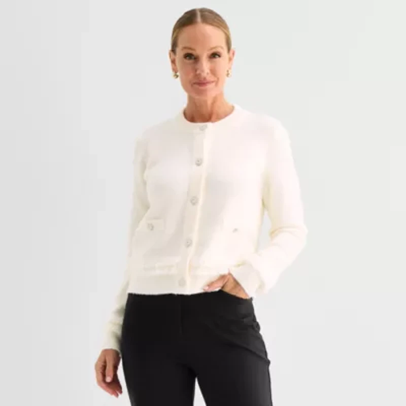 Liz Claiborne Womens Crew Neck Long Sleeve Pullover Sweater