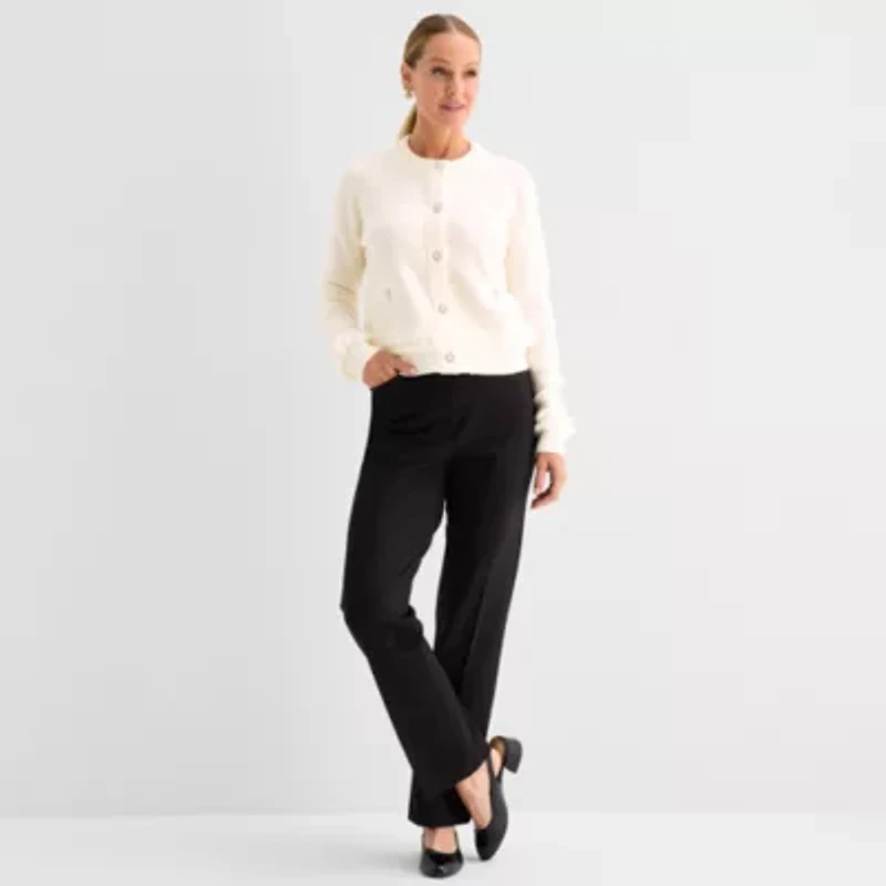 Liz Claiborne Womens Crew Neck Long Sleeve Pullover Sweater