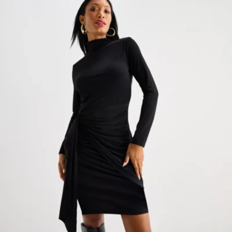Bold Elements Womens Long Sleeve Wrap Dress