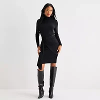 Bold Elements Womens Long Sleeve Wrap Dress