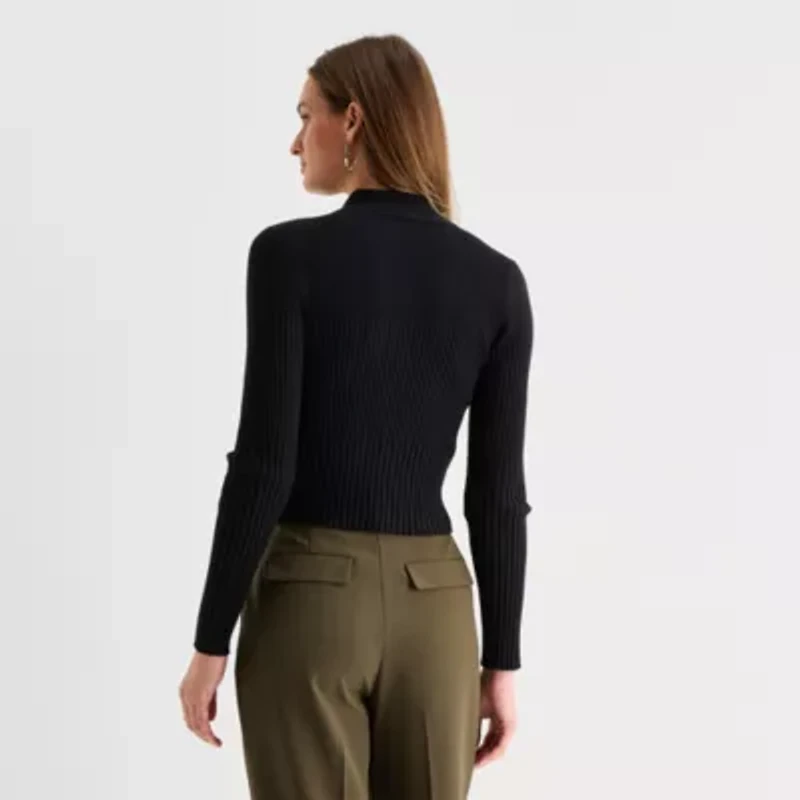 Worthington Womens Long Sleeve Button Cardigan