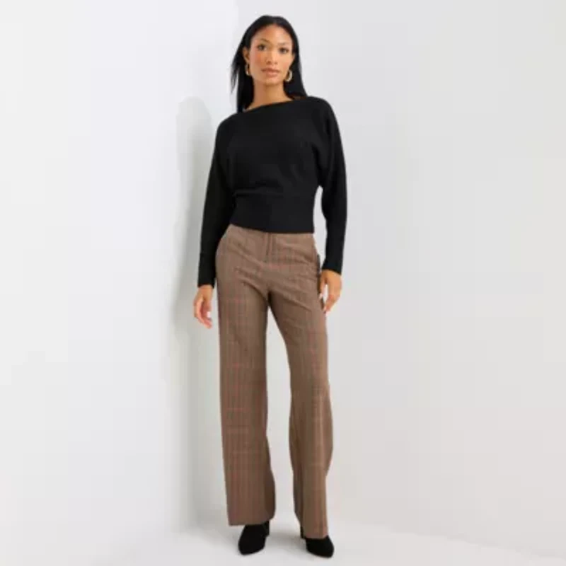 Worthington Womens Boat Neck Long Sleeve Pullover Sweater