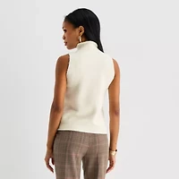 Worthington Womens Funnel Neck Sleeveless Pullover Sweater