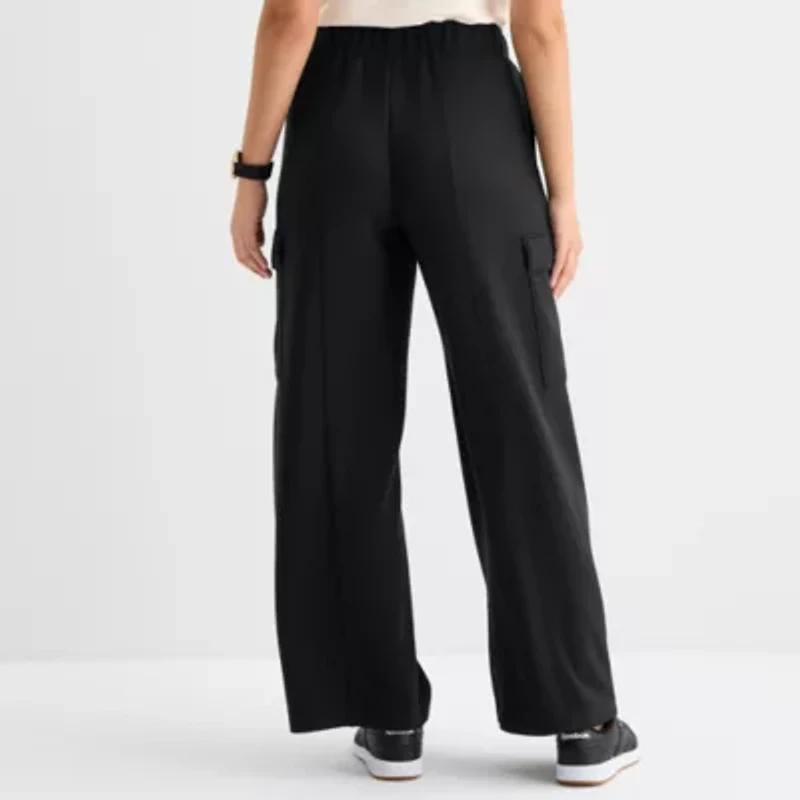 Stylus Womens Wide Leg High Rise Cargo Pant