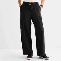 Stylus Womens Wide Leg High Rise Cargo Pant