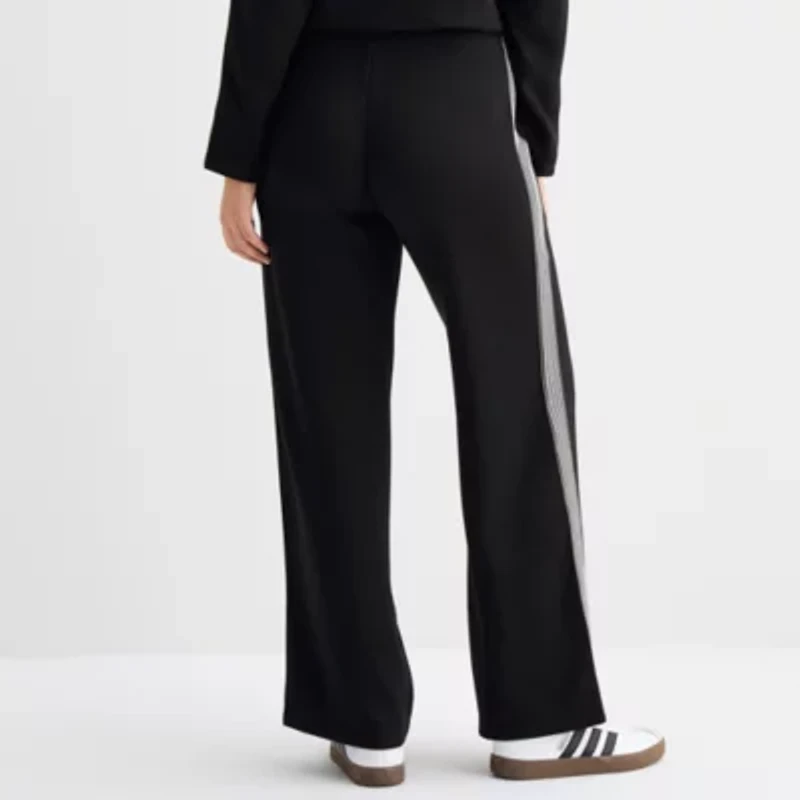 Stylus Womens Wide Leg High Rise Track Pant