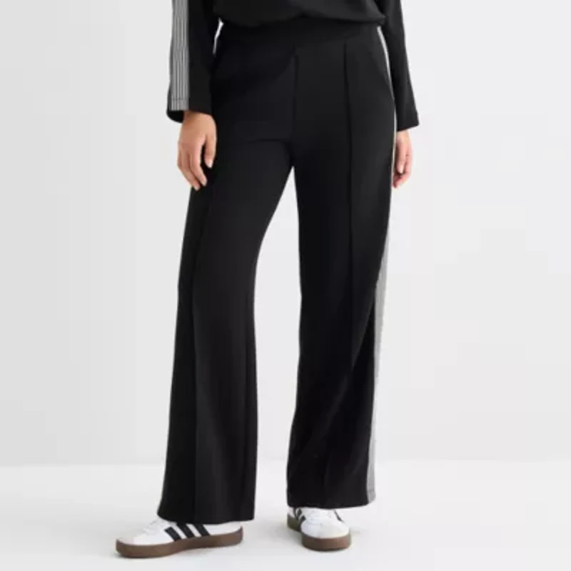 Stylus Womens Wide Leg High Rise Track Pant