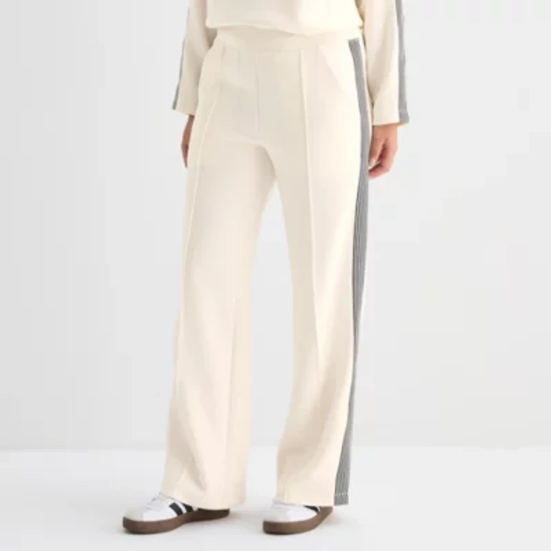 Stylus Womens Wide Leg High Rise Track Pant