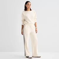 Stylus Womens Wide Leg High Rise Track Pant