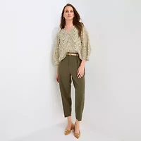 Worthington Womens V Neck Long Sleeve Blouse