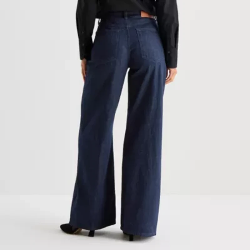 Worthington Womens High Rise Wide Leg Jean