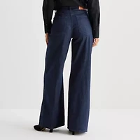 Worthington Womens High Rise Wide Leg Jean