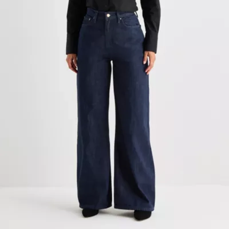 Worthington Womens High Rise Wide Leg Jean