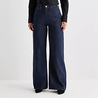 Worthington Womens High Rise Wide Leg Jean