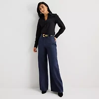Worthington Womens High Rise Wide Leg Jean