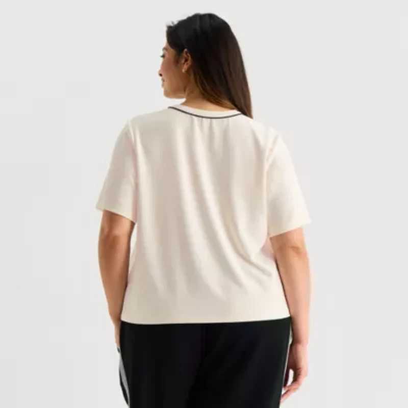 Stylus Womens Plus Crew Neck Short Sleeve T-Shirt