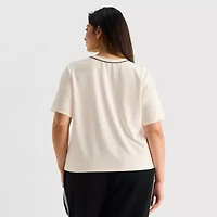 Stylus Womens Plus Crew Neck Short Sleeve T-Shirt