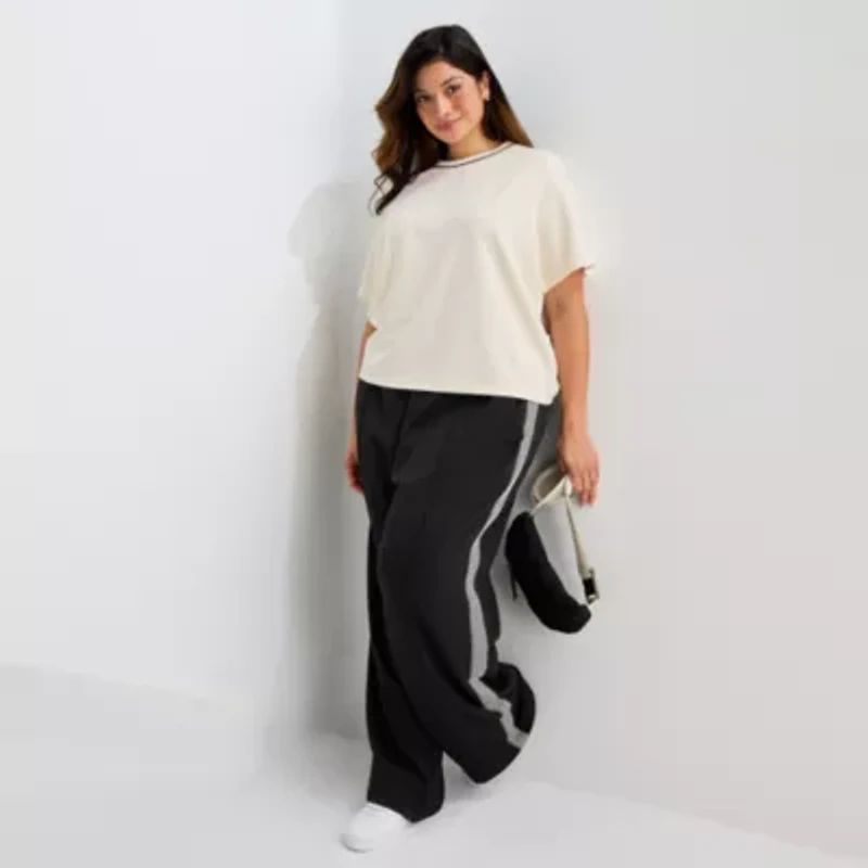 Stylus Womens Plus Crew Neck Short Sleeve T-Shirt