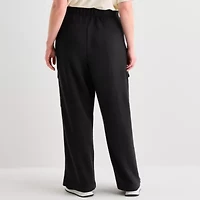 Stylus Womens Plus Wide Leg High Rise Cargo Pant