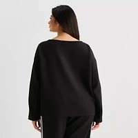 Stylus Womens Plus Round Neck Long Sleeve Sweatshirt