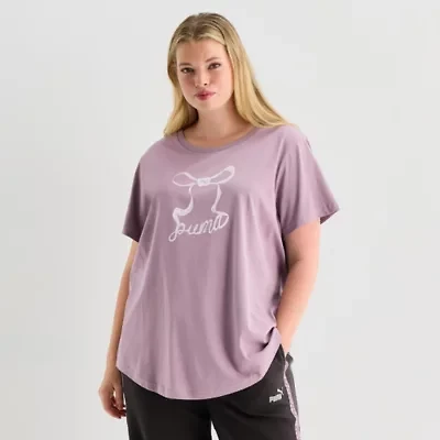 PUMA Womens Plus Crew Neck Short Sleeve Active T-Shirt