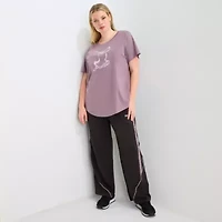 PUMA Womens Plus Crew Neck Short Sleeve Active T-Shirt