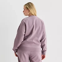 Puma Womens Animal Print Relaxed Track Jacket Plus