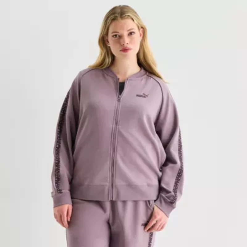 Puma Womens Animal Print Relaxed Track Jacket Plus