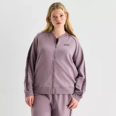 Puma Womens Animal Print Relaxed Track Jacket Plus