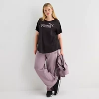 PUMA Womens Plus Crew Neck Short Sleeve Active T-Shirt