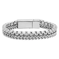 Cubic Zirconia Stainless Steel Chain Bracelet