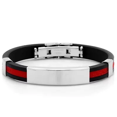 Steeltime Mens Stainless Steel 8 Inch Solid Id Bracelet