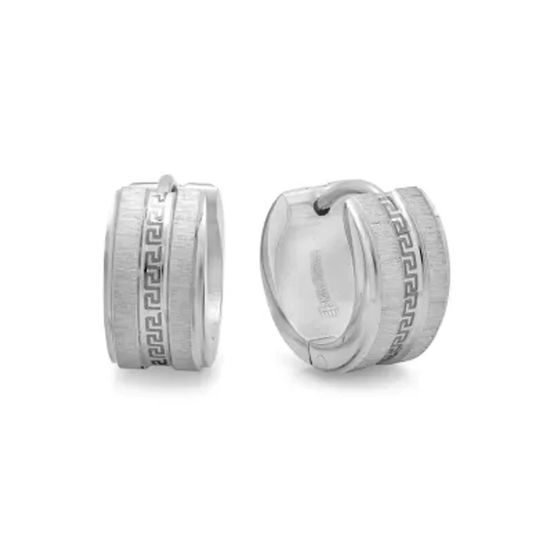Steeltime Unisex Adult Stainless Steel 13mm Hoop Earrings