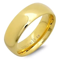 Steeltime Mens 6MM 18K Gold Over Stainless Steel Band