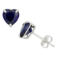 Lab Created Blue Sapphire 10K Gold 6.1mm Stud Earrings