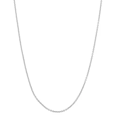 Unisex Adult Sterling Silver 22 Inch Cable Chain Necklace