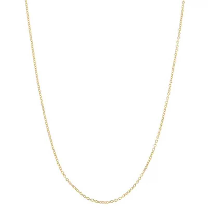 Unisex Adult 14K Gold Over Silver 22 Inch Cable Chain Necklace