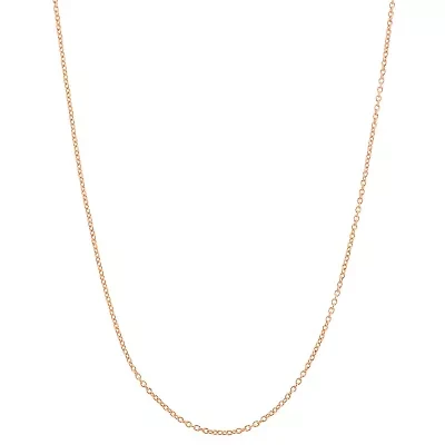 Unisex Adult 14K Gold Over Silver 22 Inch Cable Chain Necklace