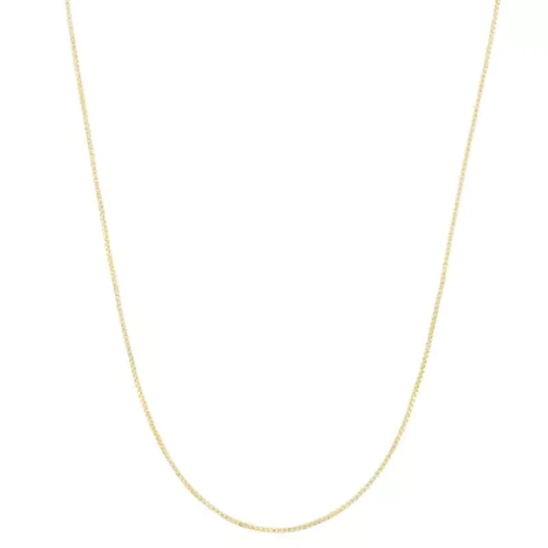 Unisex Adult 14K Gold Over Silver 22 Inch Box Chain Necklace