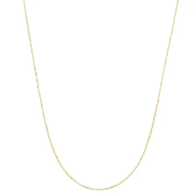Unisex Adult 14K Gold Over Silver 22 Inch Box Chain Necklace