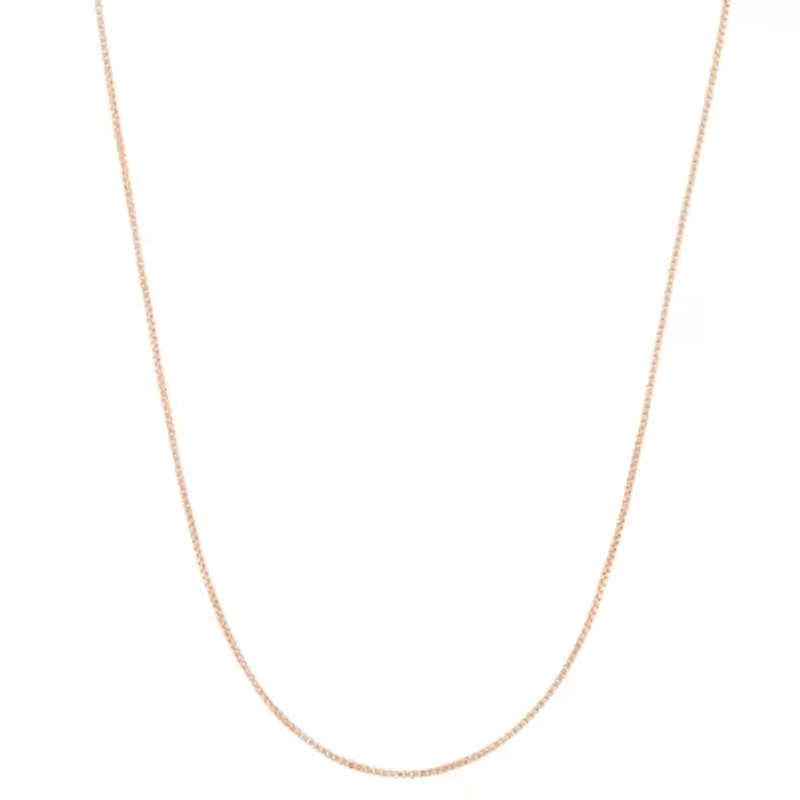 Unisex Adult 14K Gold Over Silver 23 Inch Box Chain Necklace